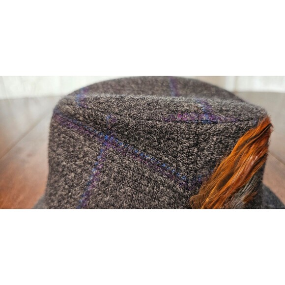 Jonathan Richards Robbie Grey Wool Tweed Fedora 54/ 6 5/8 NWT - Picture 2 of 8